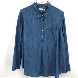 Old Navy Maternity Cotton Chambray Popover Shirt
